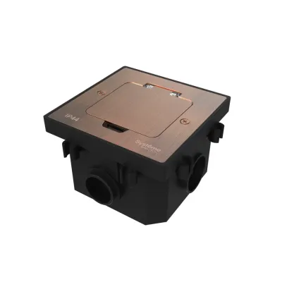 Лючок MultiDeS на 2 модуля IP44 с монтажной коробкой для бетонных полов МЕДЬ тип MDK20