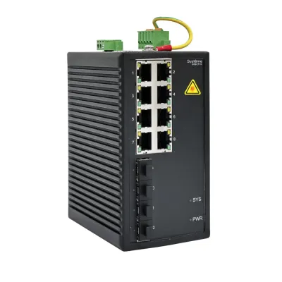 Коммутатор промышленный управляемый Ethernet L2, 8x10/100/1000BaseT, 4x100/1000BaseX SFP
