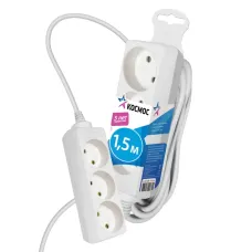 Удлинитель 1.5м, 3гн. ПВС 1мм2