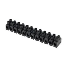 Клемник Полипропилен черный, 12р, 85°С, 450V, 24A, 2.5мм.кв