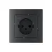 ATLASDESIGN SMART РОЗЕТКА с заземл., со шт., Zigbee, L+N, 16А, мех., КАРБОН