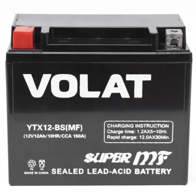 Аккумулятор мото 12Ah Volat YTX12-BS(MF) L+