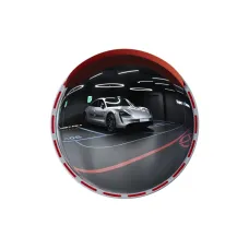 Зеркало сферическое с козырьком d-500 мм из нержавеющей стали