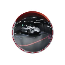 Зеркало сферическое с козырьком d-600 мм из нержавеющей стали