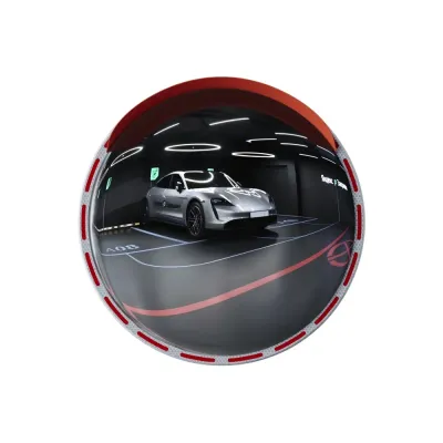 Зеркало сферическое с козырьком d-600 мм из нержавеющей стали