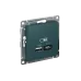РОЗЕТКА USB ATLASDESIGN A+С, 5В/2,4 А, 2х5В/1,2 А, механизм, ИЗУМРУД
