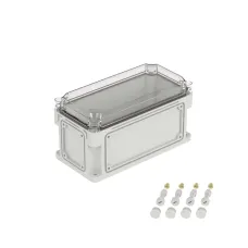 Корпус IP67,300х150х160 (выс.крышки 35),стнк.выбв.флнц.,прозр.крыш.