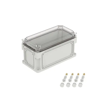 Корпус IP67,300х150х160 (выс.крышки 35),стнк.выбв.флнц.,прозр.крыш.