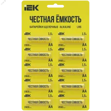 Батарейка щелочная Alkaline LR6/AA (10шт/отрывной блистер) IEK