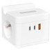 Удлинитель куб 2 гнезда 1USB + 2 Type C с быстрой зарядкой, подставкой под телефон и ночником 1, 3 метра 1 мм2