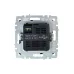 BRITE Розетка USB A+C 18Вт РЮ11-1-БрС сталь