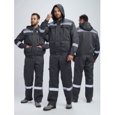 Костюм Титан-2 СОП с капюшоном CH (тк.Смесовая,210) п/к, т.серый/св.серый 48-50/ 158-164