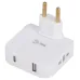 Разветвитель электрический ЭРА SPF-2-FL-USBC поворотный на 2 розетки + 2USB A+C 10А белый