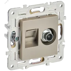 SKANDY Розетка двойная TV+RJ45 кат.5E SK-A14Sh шампань IEK