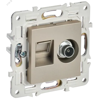 SKANDY Розетка двойная TV+RJ45 кат.5E SK-A14Sh шампань IEK