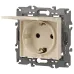14-2103-02 ЭРА Розетка 2P+E Schuko со шторками с крышкой, 16A-250В, IP20, Эра Elegance, сл.кость (10