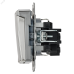 BRITE Розетка 1-местная с заземлением с защитными шторками и крышкой 16А IP20 РСбш10-3-БрГН металл хром/никель IEK
