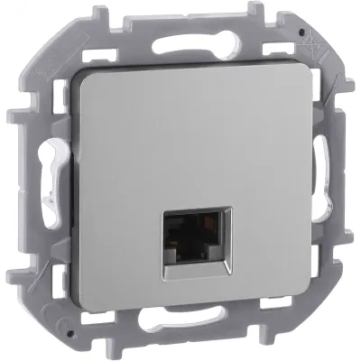 Розетка компьютерная RJ45 категория 5Е UTP алюминий INSPIRIA