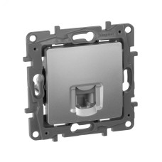 Розетка телефонная RJ11 алюминий ETIKA