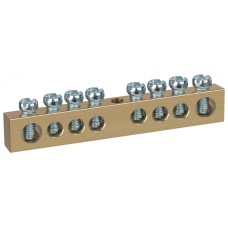 Шина ЭРА NO-122-30 PEN земля-ноль 8х12мм 8/1 латунная крепеж по центру