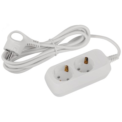 Удлинитель электрический ЭРА UDL-10-230-E Greenline 2 розетки с заземлением 3м ПВС 3x0.75мм2