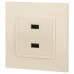 14-4110-02 ЭРА Устройство зарядное USB, 230В/5В-2100мА, IP20, Эра Elegance, сл.кость (6/60/1920)