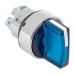 Исполнительный механизм переключателя S4 синий на 2 положения с фиксацией, с подсветкой с короткой ручкой IP65