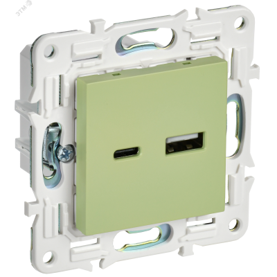 SKANDY Розетка USB A+C 18Вт SK-R13G мятный IEK
