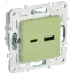 SKANDY Розетка USB A+C 18Вт SK-R13G мятный IEK