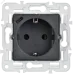SKANDY Розетка с заземлением с защитными шторками 16А с USB C 18Вт SK-R17T титан IEK