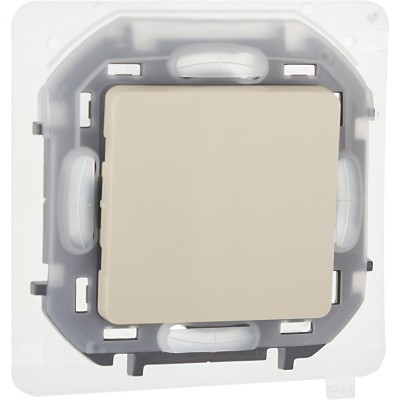 Выключатель 1-клавишный проходной 10АХ IP44 безвинтовое крепление слоновая кость INSPIRIA