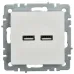 BRITE Розетка USB A+A 5В 3,1А РЮ10-1-БрБ белый