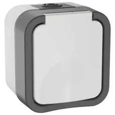 Розетка 1-местная заземляющим контактом и крышкой TORS 16А IP55 белый