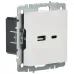 BRITE Розетка USB A+C 18Вт РЮ11-1-БрБ белый