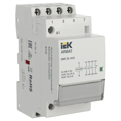 Контактор модульный KMR 25А 24В AC/DC 4НЗ