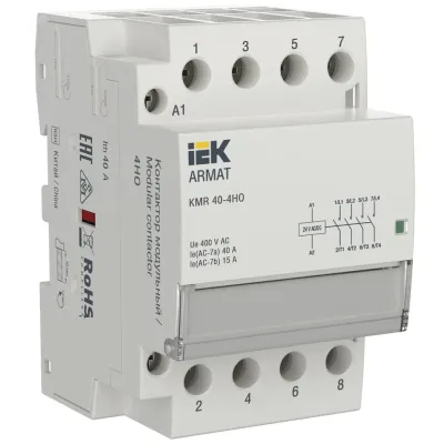 Контактор модульный KMR 40А 24В AC/DC 4НО
