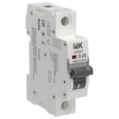 Выключатель автоматический без теплового расцепителя M10N-MA 1P D 20А