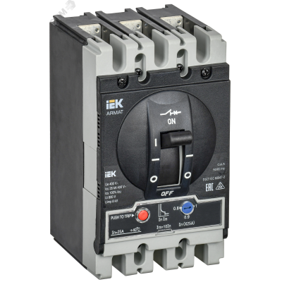 Выключатель автоматический в литом корпусе ARMAT 3P типоразмер S 35кА 25А расцепитель термомагнитный регулируемый