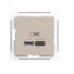 ATLASDESIGN USB РОЗЕТКА A + тип-C 45Вт высокоскор.заряд. QC,PD, механизм, ПЕСОЧНЫЙ