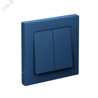 ATLASDESIGN выключатель двухклавишный, сх.5, 10АХ, в сборе, АКВАМАРИН