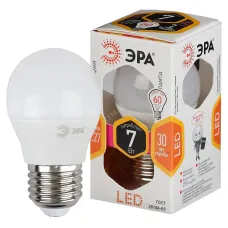 Лампочка светодиодная ЭРА STD LED P45-7W-827-E27 E27 / Е27 7Вт шар теплый белый свет