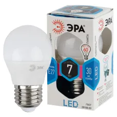 Лампочка светодиодная ЭРА STD LED P45-7W-840-E27 E27 / Е27 7Вт шар нейтральный белый свет