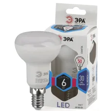 Лампочка светодиодная ЭРА STD LED R50-6W-840-E14 Е14 / Е14 6Вт рефлектор нейтральный белый свет