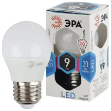 Лампочка светодиодная ЭРА STD LED P45-9W-840-E27 E27 / Е27 9Вт шар нейтральный белый свет