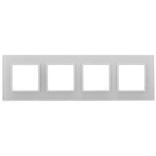 14-5104-01 ЭРА Рамка на 4 поста, стекло, Эра Elegance, белый+бел (5/25/900)