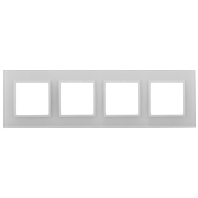 14-5104-01 ЭРА Рамка на 4 поста, стекло, Эра Elegance, белый+бел (5/25/900)