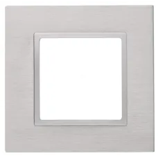 14-5201-03 ЭРА Рамка на 1 пост, металл, Эра Elegance, алюминий+алюм (10/50/1800)