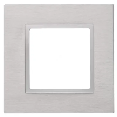 14-5201-03 ЭРА Рамка на 1 пост, металл, Эра Elegance, алюминий+алюм (10/50/1800)