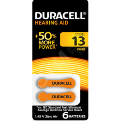 Батарейки Duracell ZA13-6BL (60/600/54000)