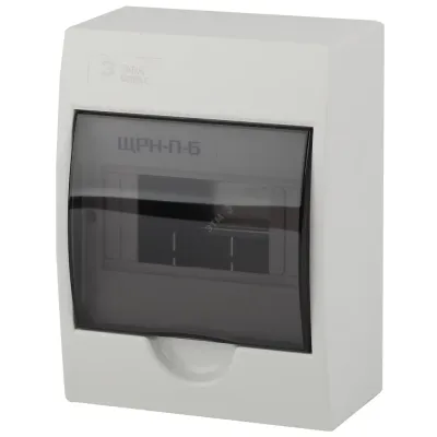 Корпус пластиковый навесной ЭРА SIMPLE ЩРН-П-06 IP41 прозрачная крышка белый